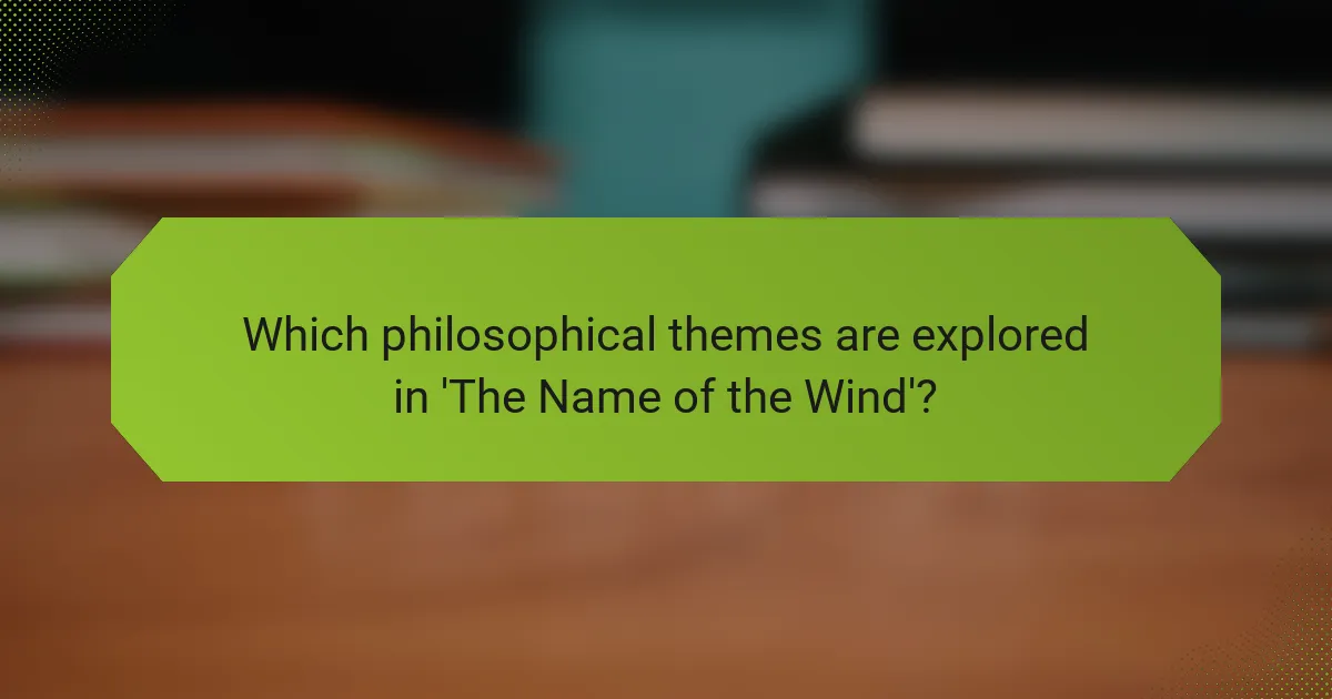 Which philosophical themes are explored in 'The Name of the Wind'?